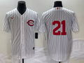 Men's Cincinnati Reds Hunter Greene #21 White 2022 MLB at Field of Dreams Game Authentic Player Jerseys