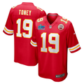 Men's Kansas City Chiefs Kadarius Toney #19 Red Super Bowl LVII Patch Game Jerseys