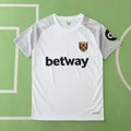 West Ham United Third Fan Version 2024/25 – White Tonal Stripe Premier League Jersey | Gold Crossed Hammers Crest