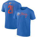 Men's Oklahoma City Thunder Shai Gilgeous-Alexander Blue 2025 NBA Finals Court Vision Name & Number T-Shirt