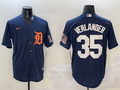 Men's Detroit Tigers Justin Verlander #35 Navy Limited Player Jerseys