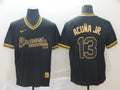 Men's Atlanta Braves Ronald Acuna Jr. #13 Black Replica Jerseys