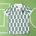 Nigeria National Team 1994 Away Retro Jersey – White Geometric Aso-oke Print Fan Version