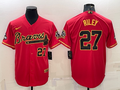 Men's Atlanta Braves Austin Riley #27 Red Replica Game Jerseys