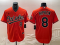Men's Baltimore Orioles Cal Ripken Jr. #8 Orange Replica Baseball Jerseys