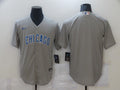 Men's Chicago Cubs Gray Road Authentic Team Blank Jerseys