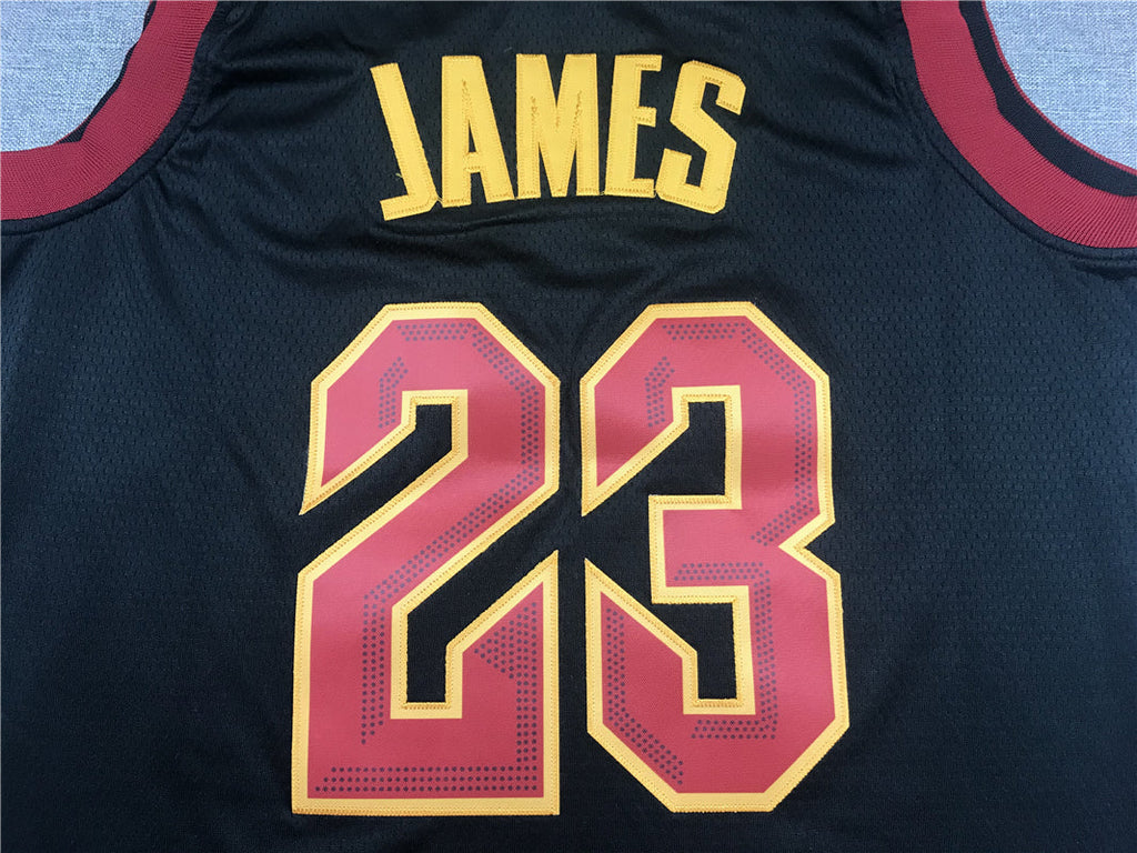 LeBron James #23 Cleveland Cavaliers Black Statement Edition Swingman Jersey – Chevron