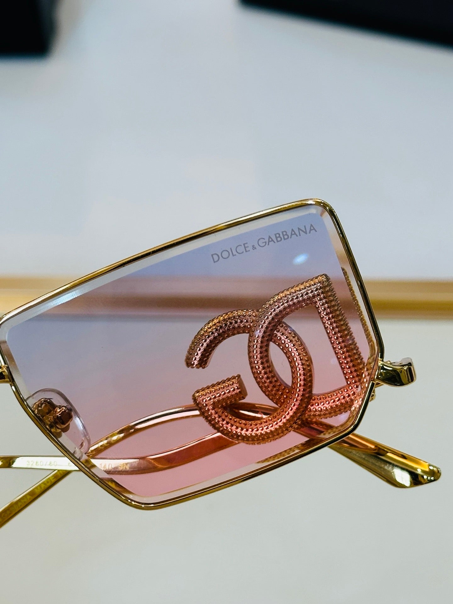 Dolce & Gabbana DG Sunglasses – Oversized Square Frame with Crystal DG Logo