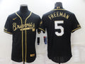 Men's Atlanta Braves Freedie Freeman #5 Black Replica Jerseys