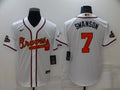 Men's Atlanta Braves Dansby Swanson #7 White Replica Game Jerseys