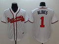 Men's Atlanta Braves Ozzie Albies #1 White Replica Player Jerseys