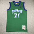 Men's Minnesota Timberwolves Kevin Garnett #21 Green Hardwood Classics Swingman Jerseys