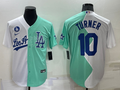 Men's Los Angeles Dodgers Justin Turner #10 White/Green Replica Baseball Jerseys