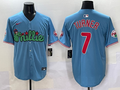 Men's Philadelphia Phillies Trea Turner #7 Blue Player Jerseys