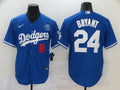 Men's Los Angeles Dodgers Kobe Bryant #8-24 Blue Replica Baseball Jerseys