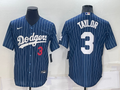 Men's Los Angeles Dodgers Chris Taylor #3 Blue Replica Player Jerseys