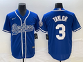 Men's Los Angeles Dodgers Chris Taylor #3 Royal Player Jerseys Joint Edition