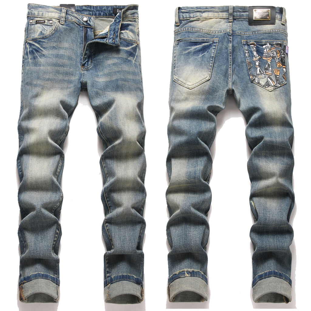Dolce & Gabbana DG VIBE3 Embroidered Logo Slim Fit Jeans