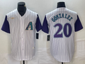 Men's Arizona Diamondbacks Luis Gonzalez #20 Cream/Purple Alternate Cooperstown Collection Player Jerseys