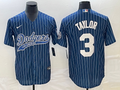 Men's Los Angeles Dodgers Chris Taylor #3 Blue Player Jerseys Joint Edition