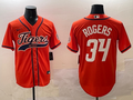 Men's Detroit Tigers Jake Rogers #34 Orange Replica Player Jerseys
