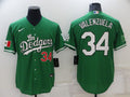 Men's Los Angeles Dodgers Fernando Valenzuela #34 Green Replica Player Jerseys