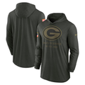 Men's Green Bay Packers Nike Forest Green 2025 Salute to Service Sideline Dri-FIT Lightweight Hooded Pullover