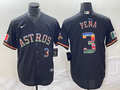 Men's Houston Astros Jeremy Pena #3 Black Replica Baseball Jerseys