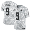 Men's Carolina Panthers Bryce Young #9 Arctic Camo 2024 Salute to Service Limited Jerseys