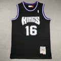Men's Sacramento Kings Peja Stojakovic #16 Black Hardwood Classics Swingman Jerseys