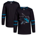 Men's San Jose Sharks adidas Black Alternate Primegreen Authentic Jersey