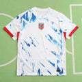 Norway National Team 2024 Away Jersey – White Blue Brushstroke Haaland Fan Version