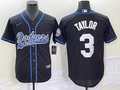 Men's Los Angeles Dodgers Chris Taylor #3 Black Player Jerseys Joint Edition