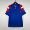 France 1992 Home Retro Jersey – Adidas Equipment Blue Tricolour Shoulder Panel Kit | Les Bleus Classic