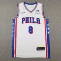 Men's Philadelphia 76ers Paul George #8 White Swingman Jerseys - Association Edition