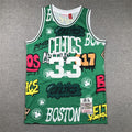 Men's Boston Celtics Larry Bird #33 Green Swingman Graffiti Edition Jerseys