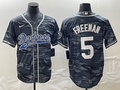 Men's Los Angeles Dodgers Freddie Freeman #5 Grey Camouflage Player Jerseys Joint Edition