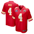 Men's Kansas City Chiefs Rashee Rice #4 Red Super Bowl LVIII Game Jerseys