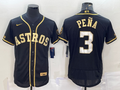Men's Houston Astros Jeremy Pena #3 Black Replica Team Jerseys