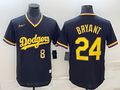 Men's Los Angeles Dodgers Kobe Bryant #8/24 Black Alternate Replica Team Jerseys