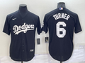 Men's Los Angeles Dodgers Trea Turner #6 Black Replica Baseball Jerseys