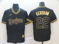 Men's Los Angeles Dodgers Clayton Kershaw #22 Black Fashion Stitched Jerseys
