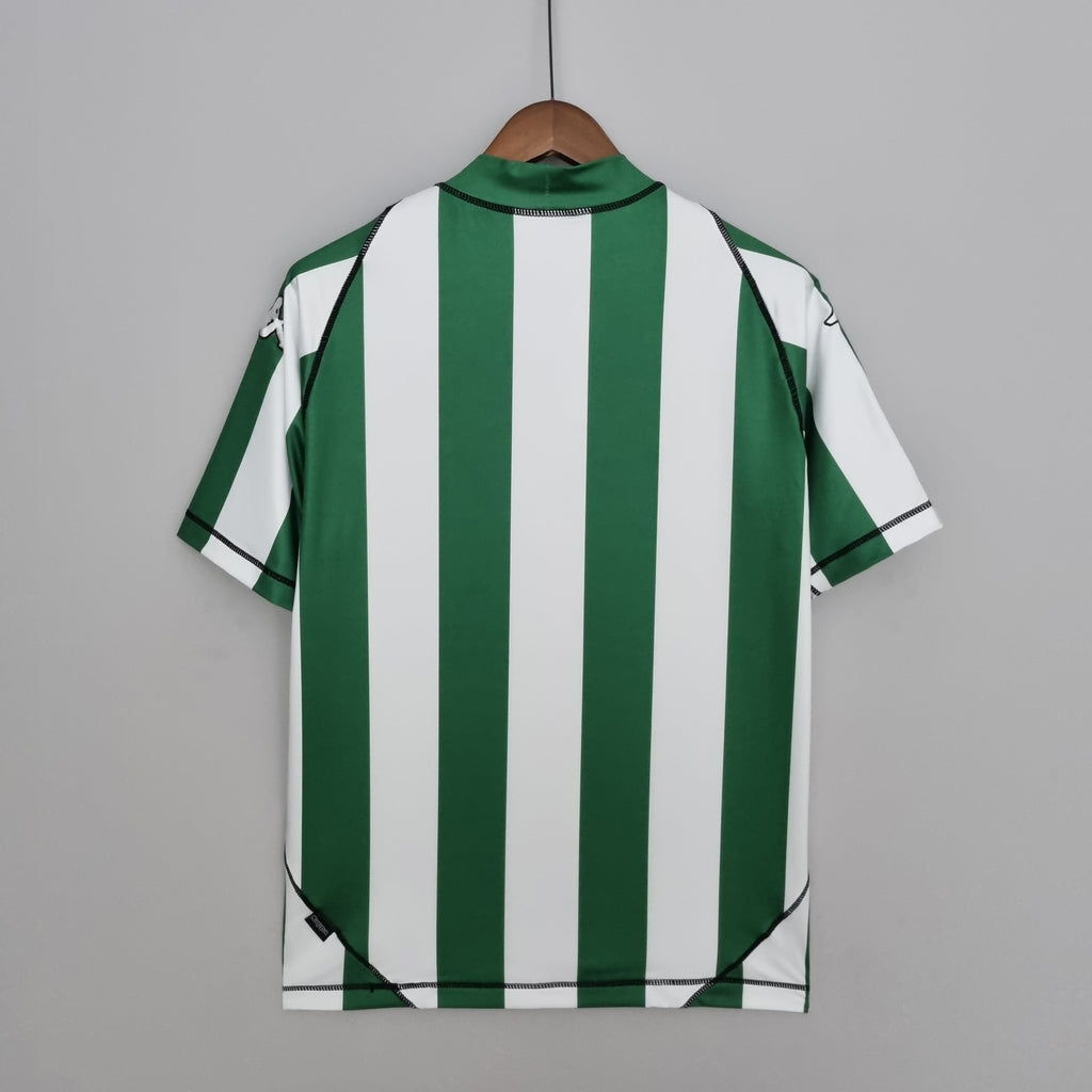Real Betis 2003-04 Home Jersey – Green & White Vertical Stripe Kappa Retro La Liga Football Shirt | Joaquin Denilson Classic Estadio Benito Villamarin Kit