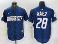Men's Detroit Tigers Javier Baez #28 Navy 2024 City Connect Limited Player Jerseys
