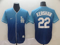 Men's Los Angeles Dodgers Clayton Kershaw #22 Blue Stitched Player Jerseys