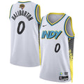 Tyrese Haliburton #0 Indiana Pacers Nike White 2025 NBA Finals "INDY" City Edition Swingman Jersey