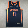 Men's New York Knicks Jalen Brunson #11 Navy Swingman Jerseys - Statement Edition