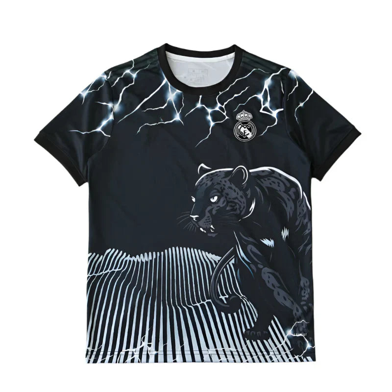 Real Madrid 2024/25 Black Panther Lightning Concept Jersey – Dark Power Adidas Fan Version