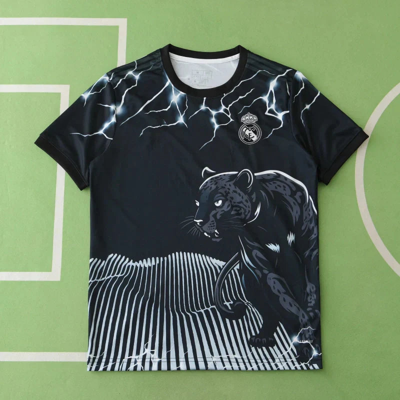 Real Madrid 2024/25 Black Panther Lightning Concept Jersey – Dark Power Adidas Fan Version