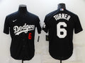 Men's Los Angeles Dodgers Trea Turner #6 Black Stitched Jerseys